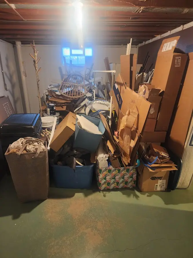 Roll-off dumpster container at job site for 4 Yard Dumpster Rental in Racine